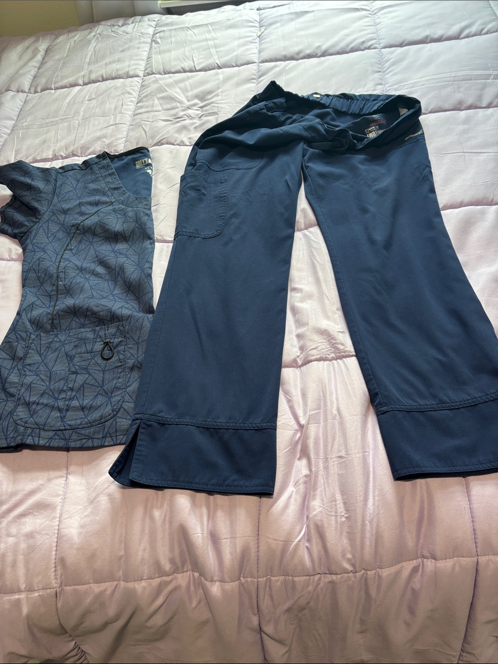 Grey's Anatomy Navy Wide-Leg Scrub Pants